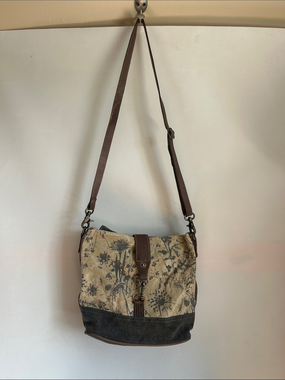 Myra Floral Crossbody Bag in Beige and Brown - Casual Women's Bag